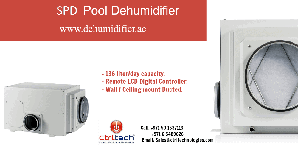 SPD indoor pool dehumidifier for indoor swimming pools.