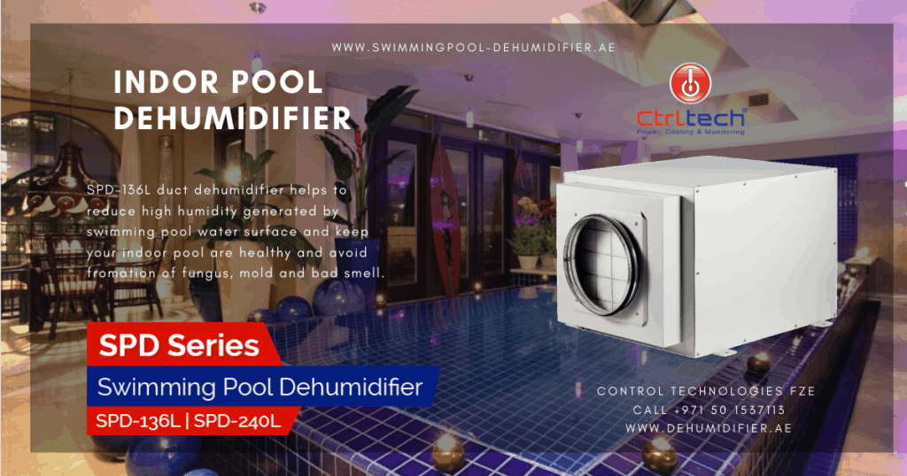 ceiling mount ducted dehumidifier for swimming pool.